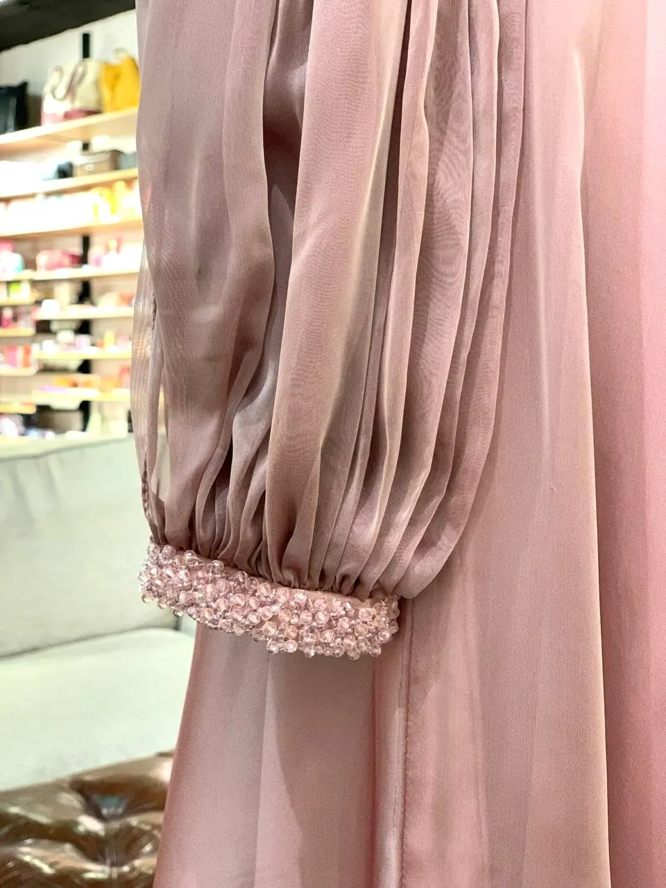 Long Sleeve V-Neck Evening Dress