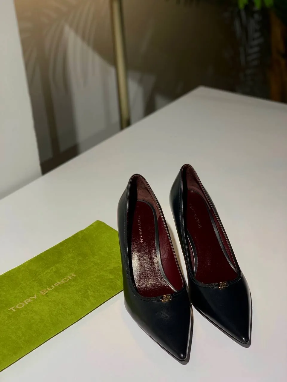 Tory Burch Black Pointed-Toe Pumps