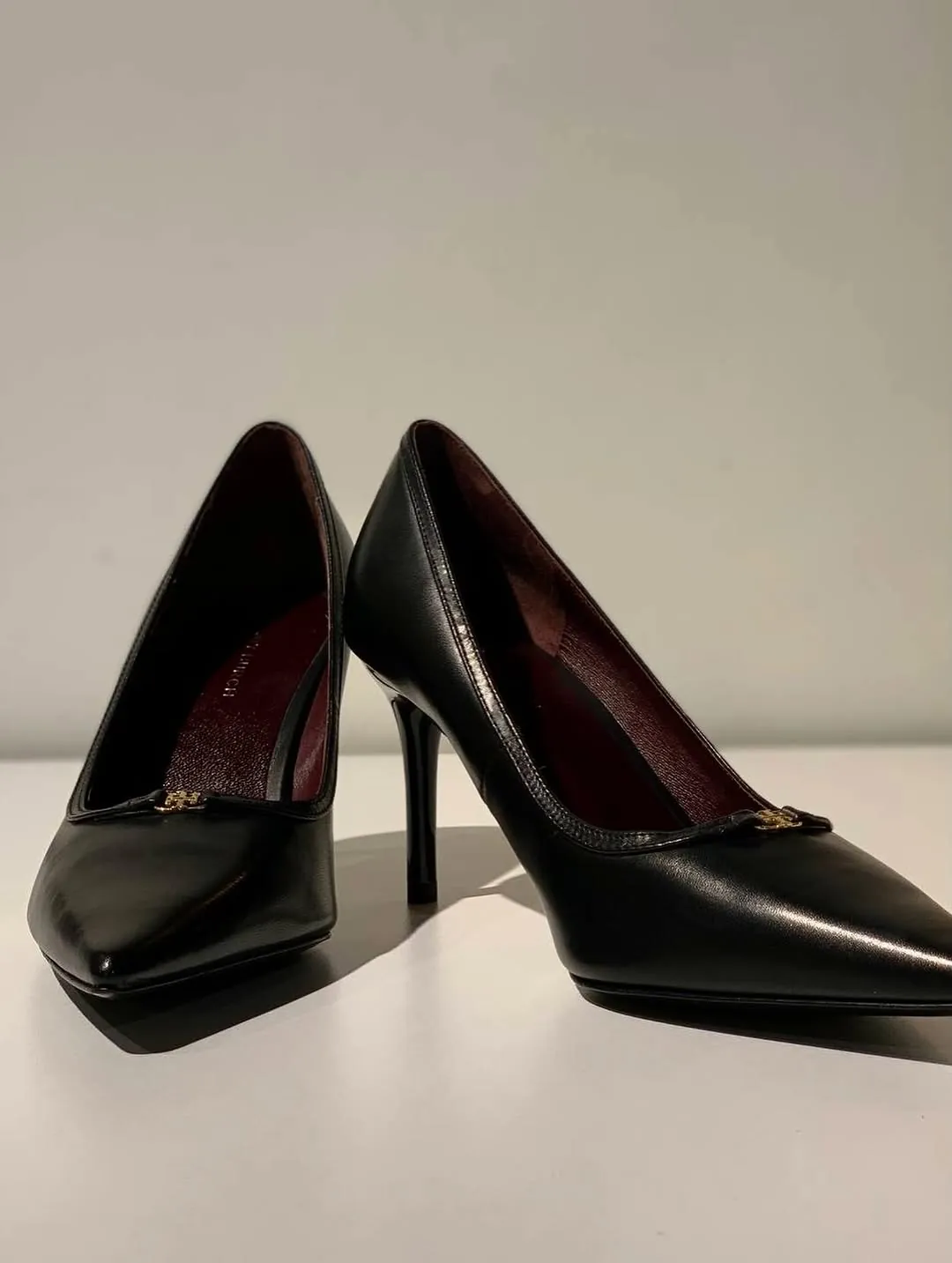 Tory Burch Black Pointed-Toe Pumps