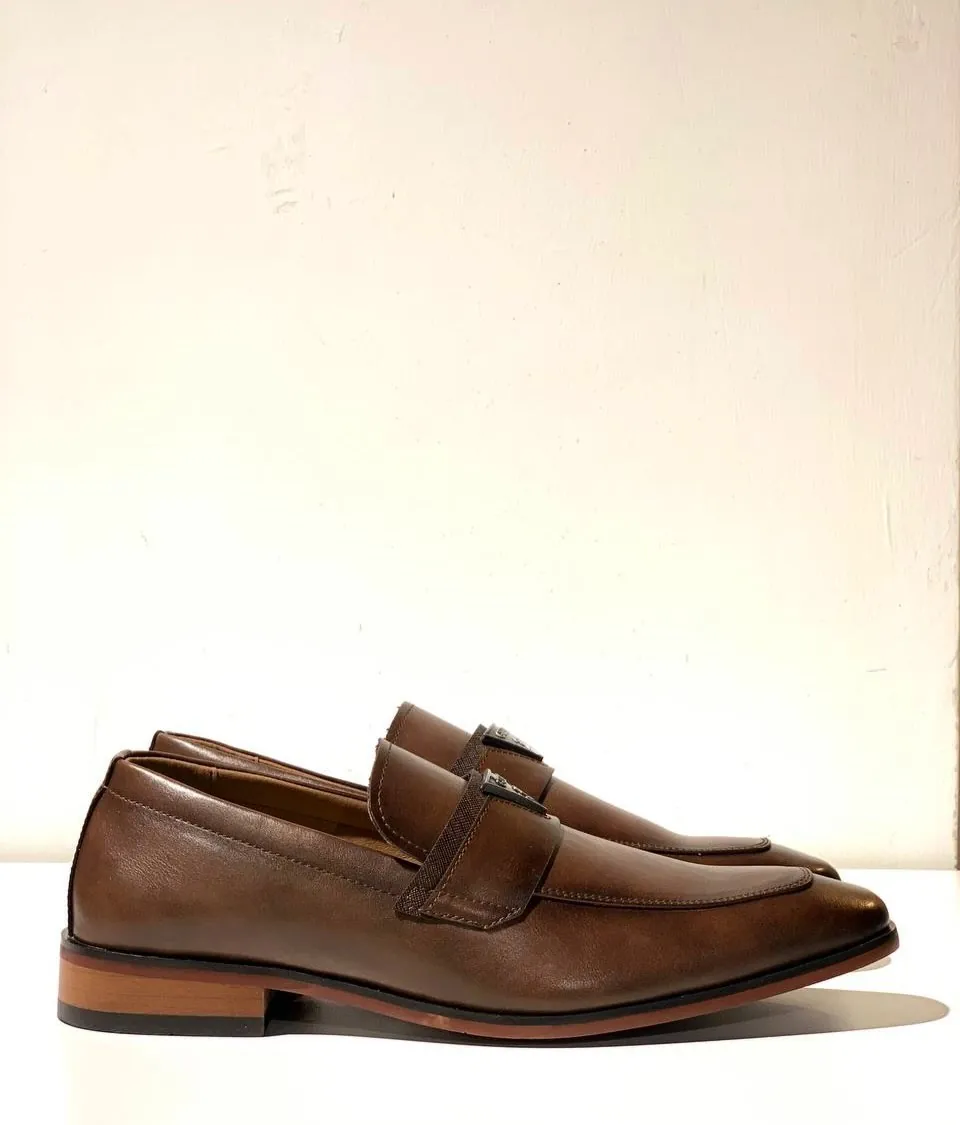 Guess Brown Leather Loafers