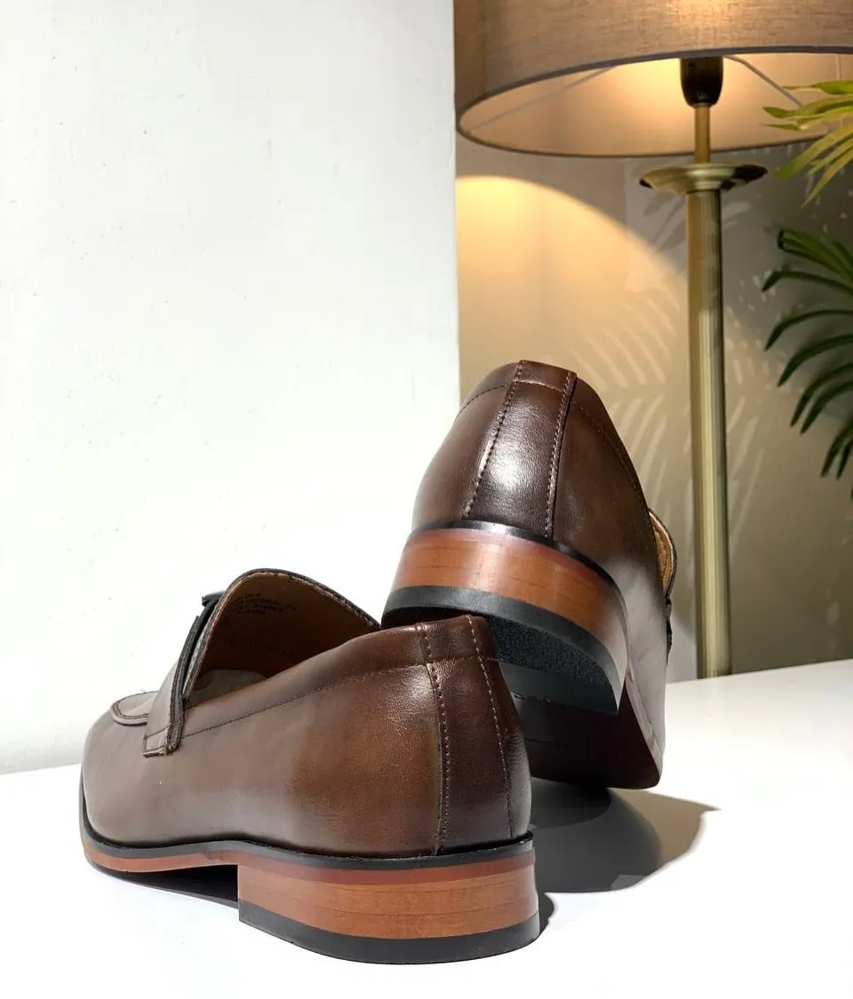 Guess Brown Leather Loafers