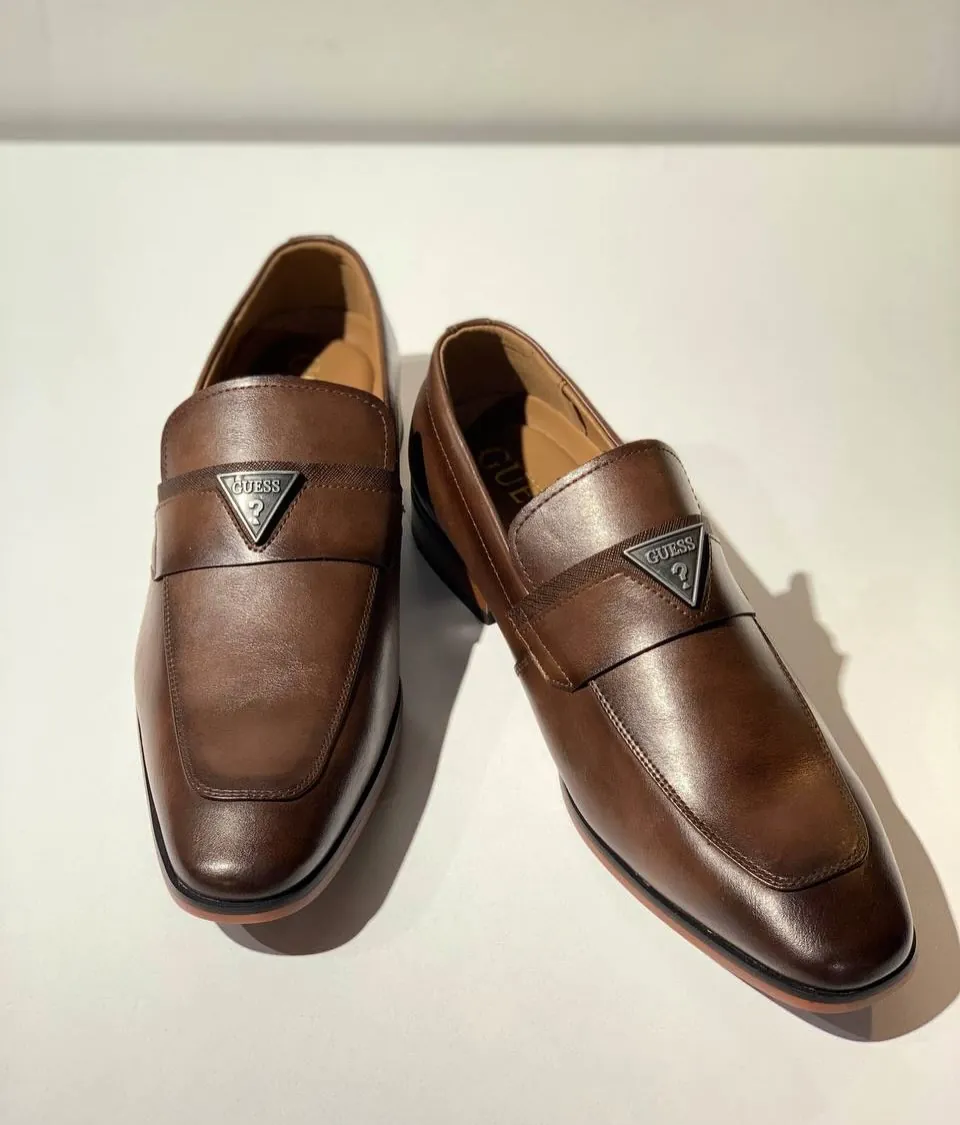 Guess Brown Leather Loafers