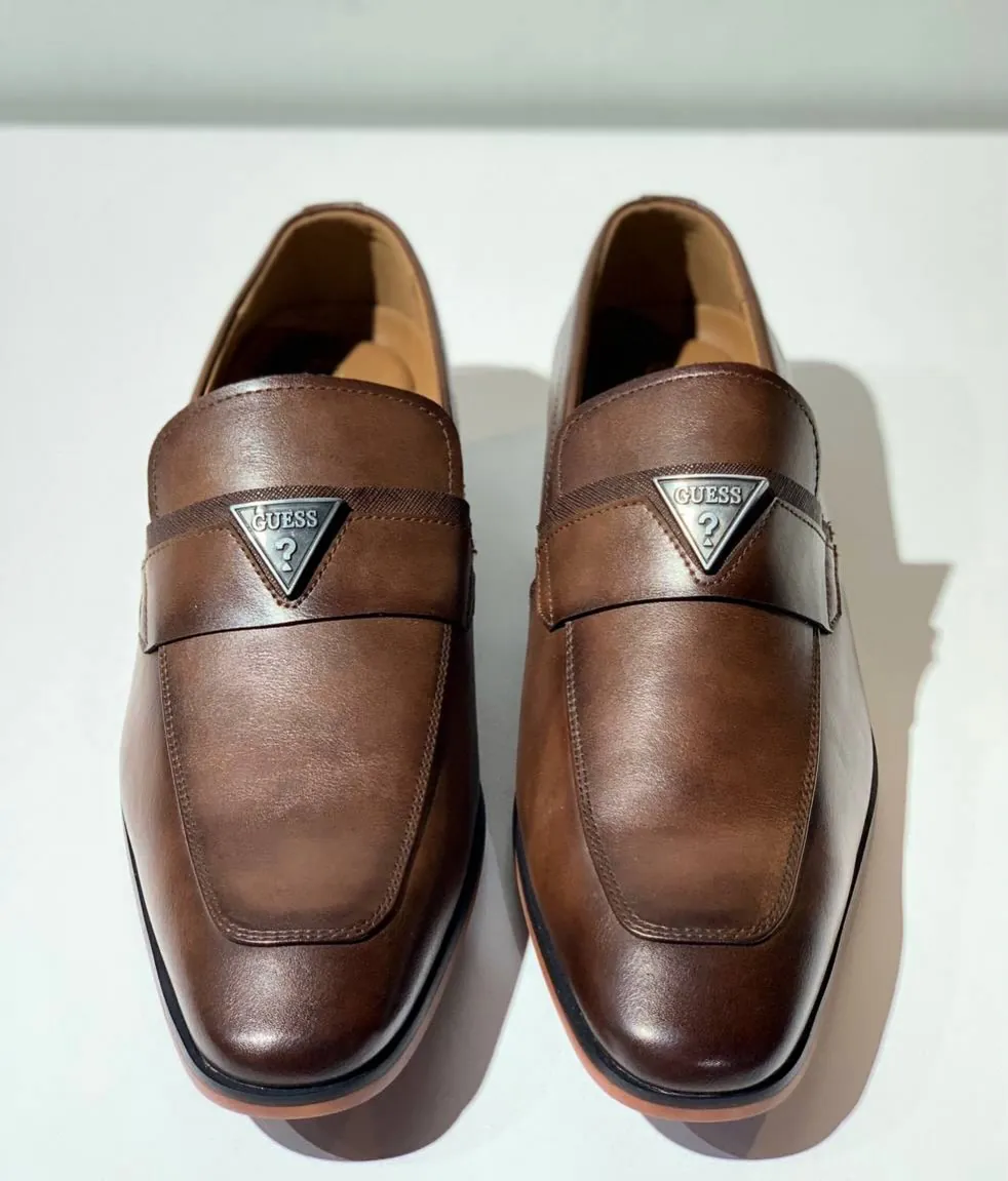 Guess Brown Leather Loafers