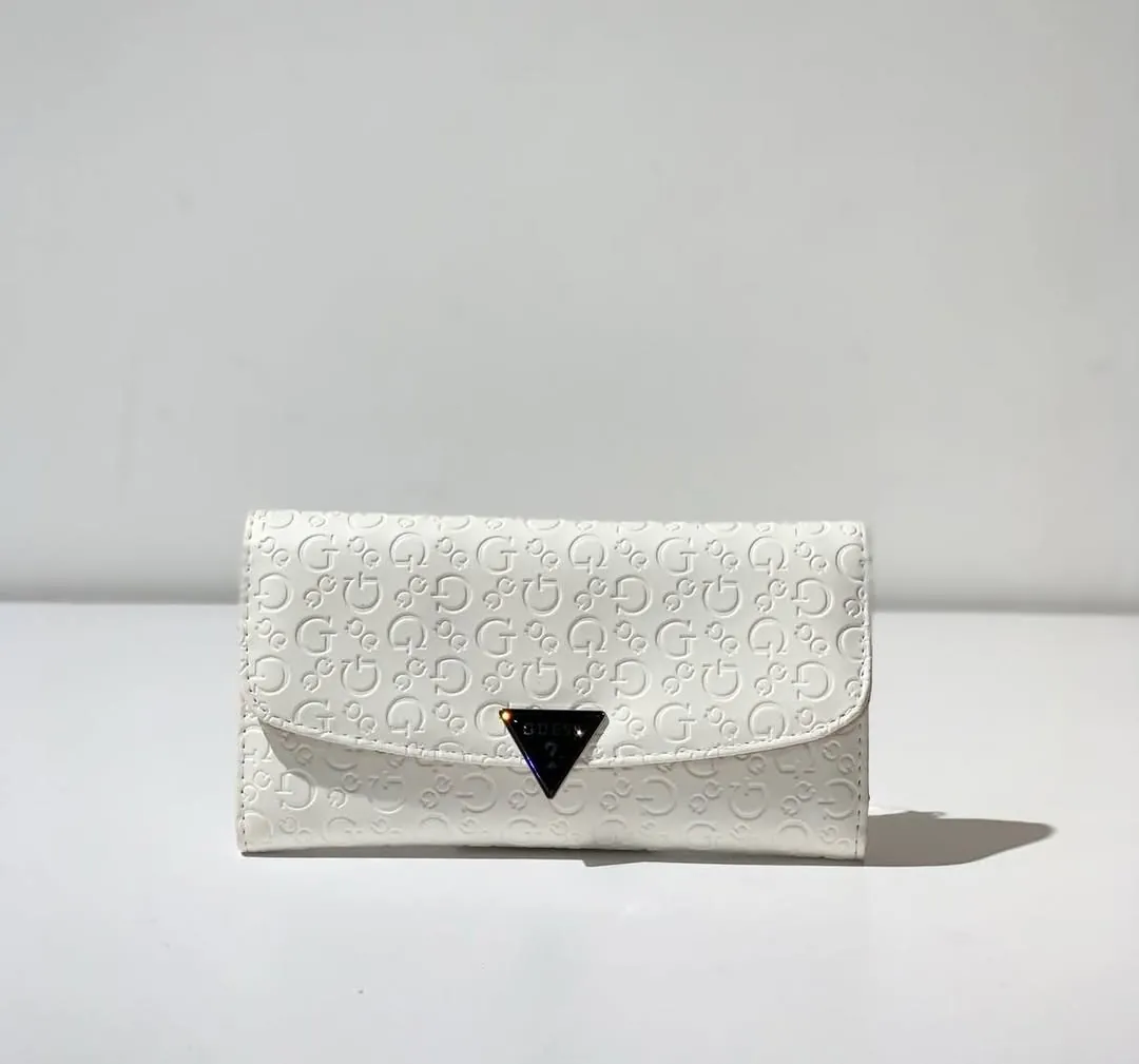 White Embossed Pattern Wallet