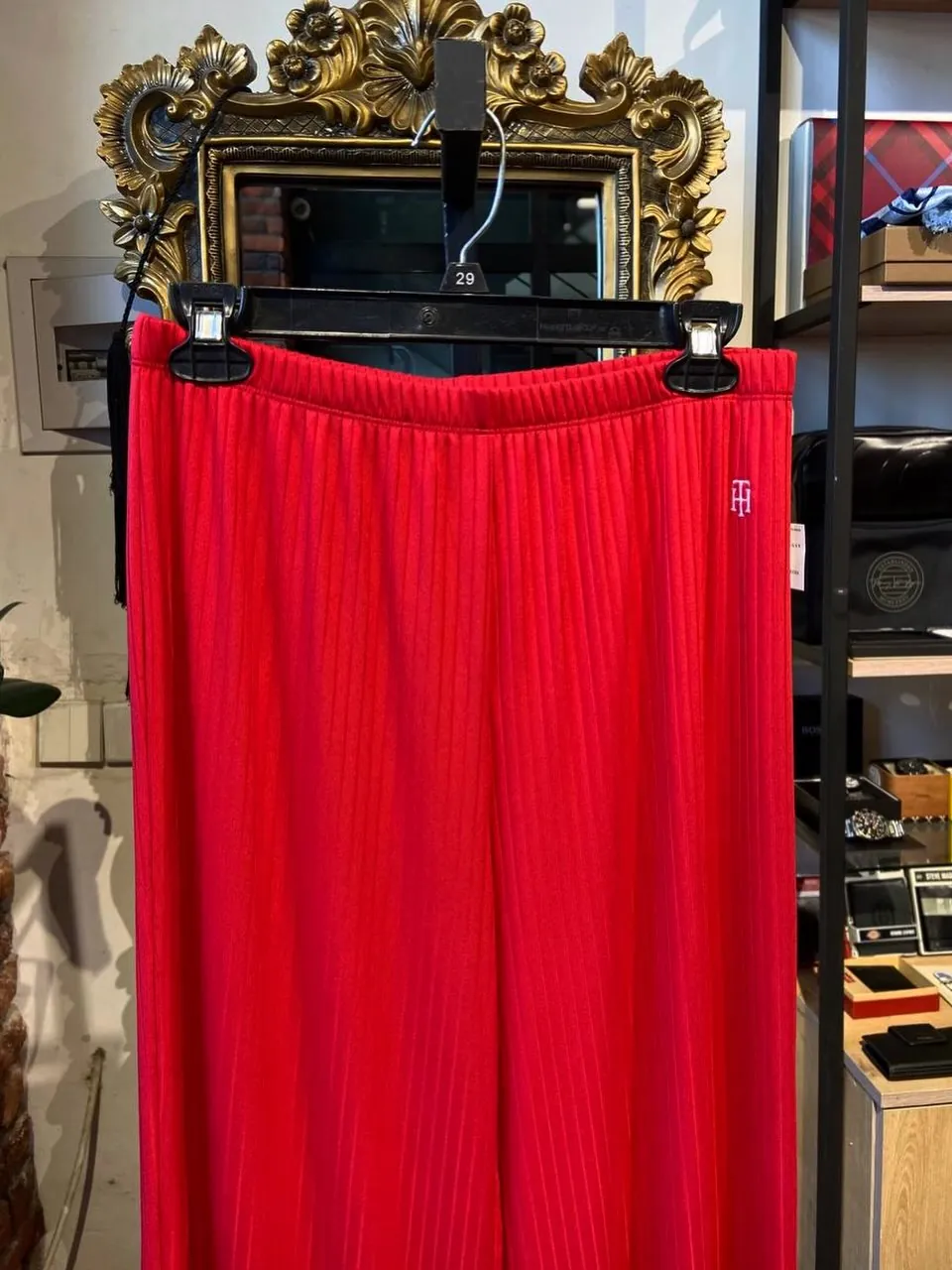 Red Ribbed Two-Piece Set