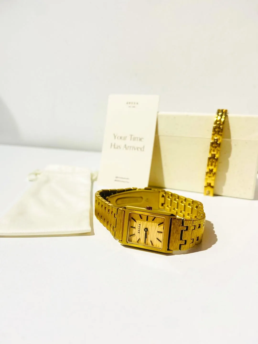 Gold Square Face Wristwatch