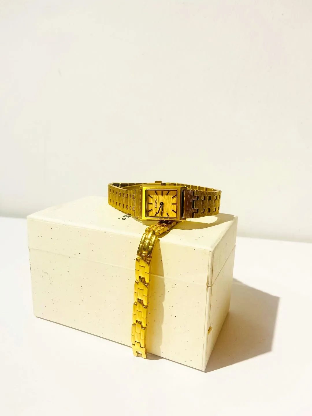 Gold Square Face Wristwatch