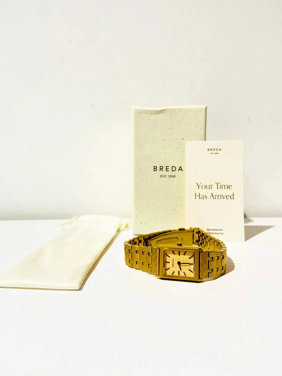 Gold Square Face Wristwatch