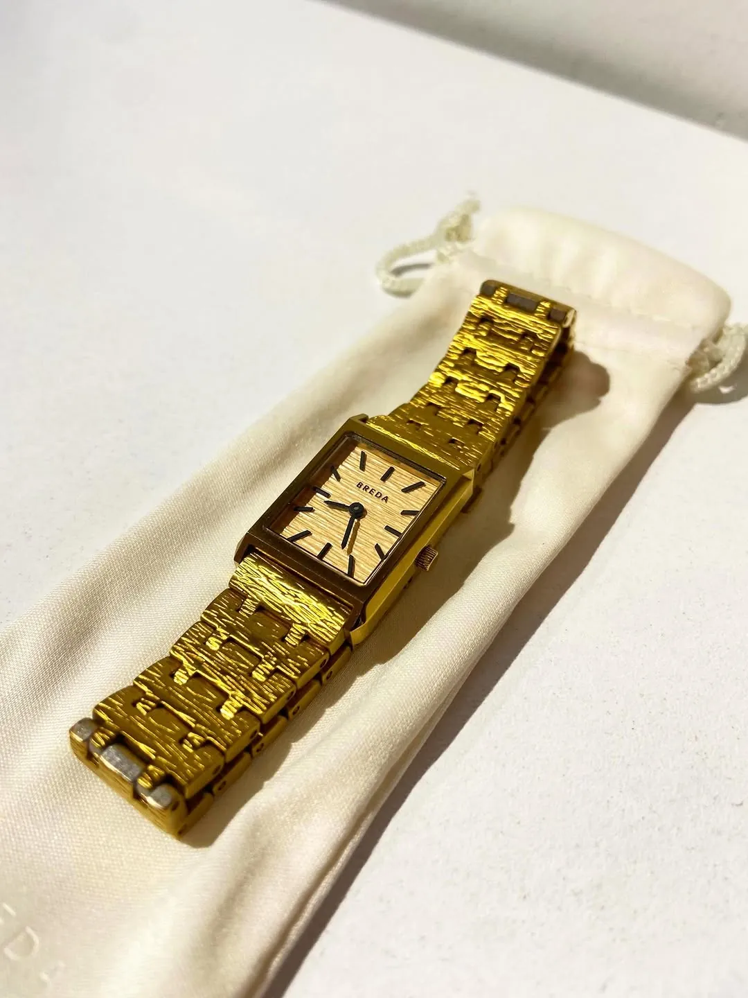 Gold Square Face Wristwatch