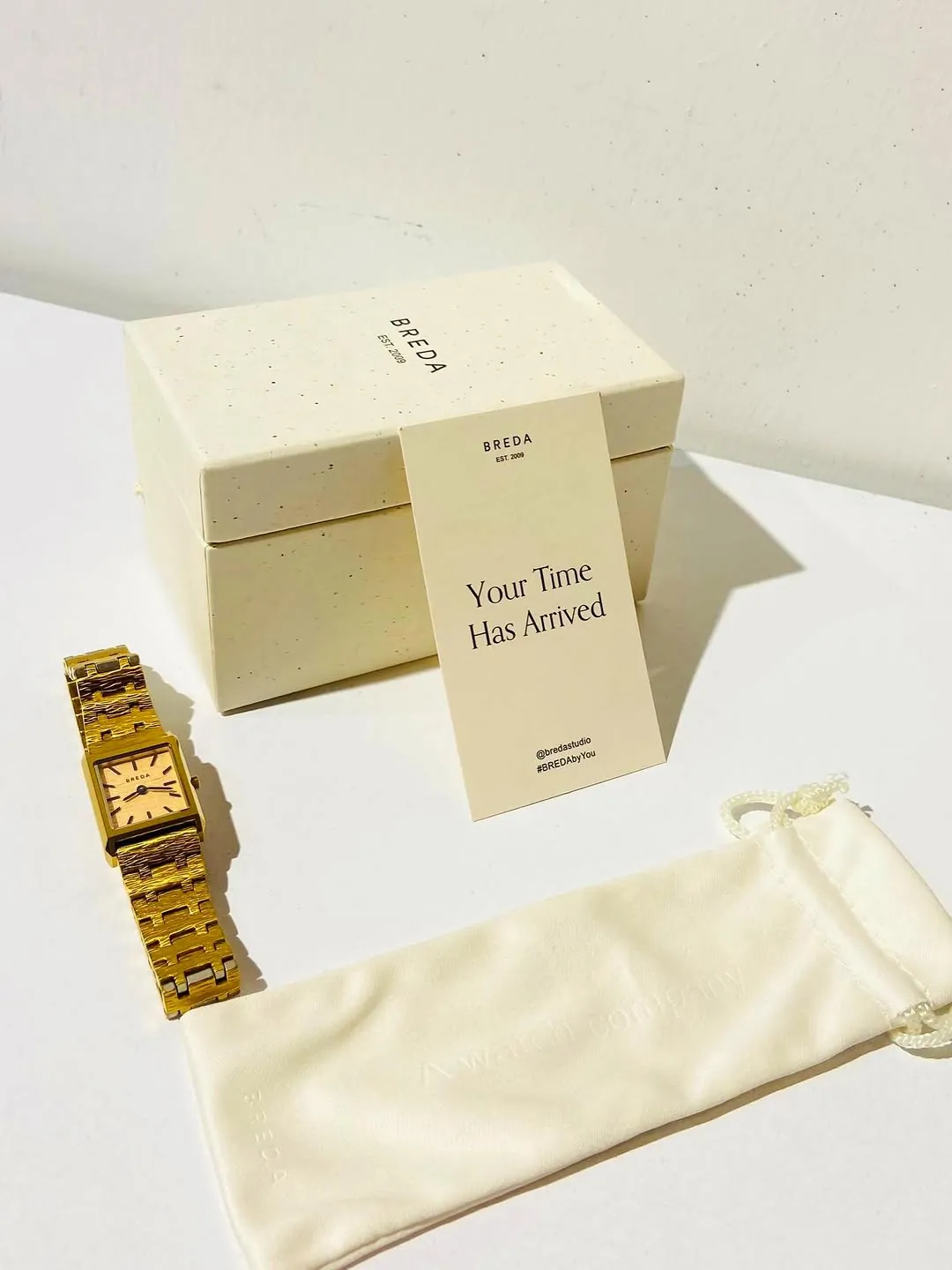 Gold Square Face Wristwatch