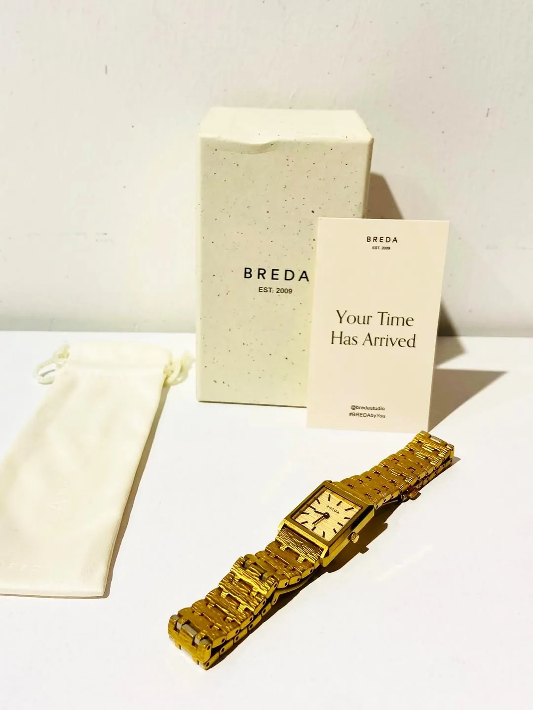 Gold Square Face Wristwatch