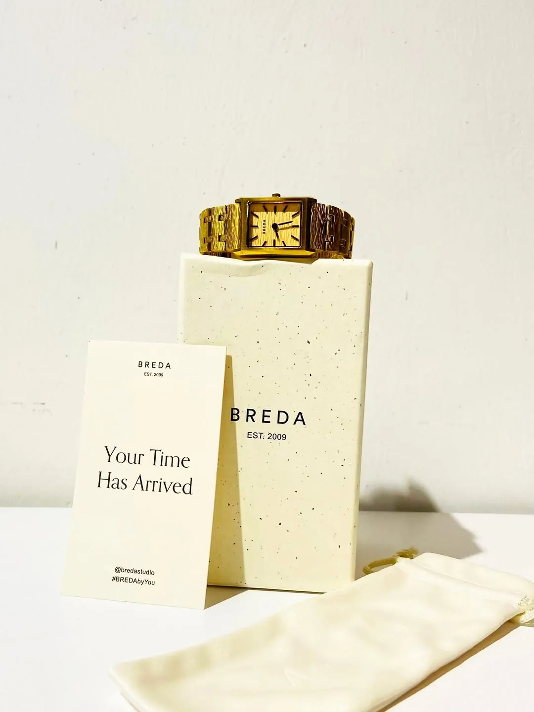 Gold Square Face Wristwatch