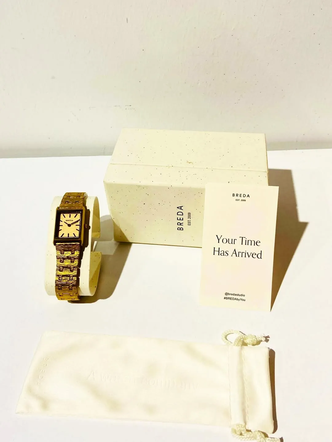 Gold Square Face Wristwatch