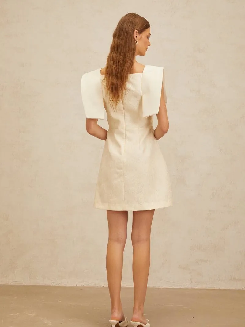 White Floral Lace Mini Dress