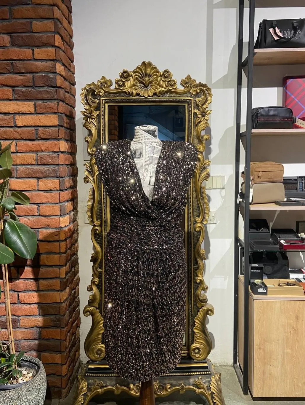 Burgundy Lace Evening Dress