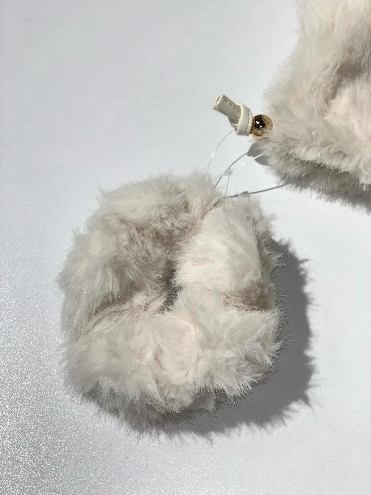 White Faux Fur Handbag with Rhinestones