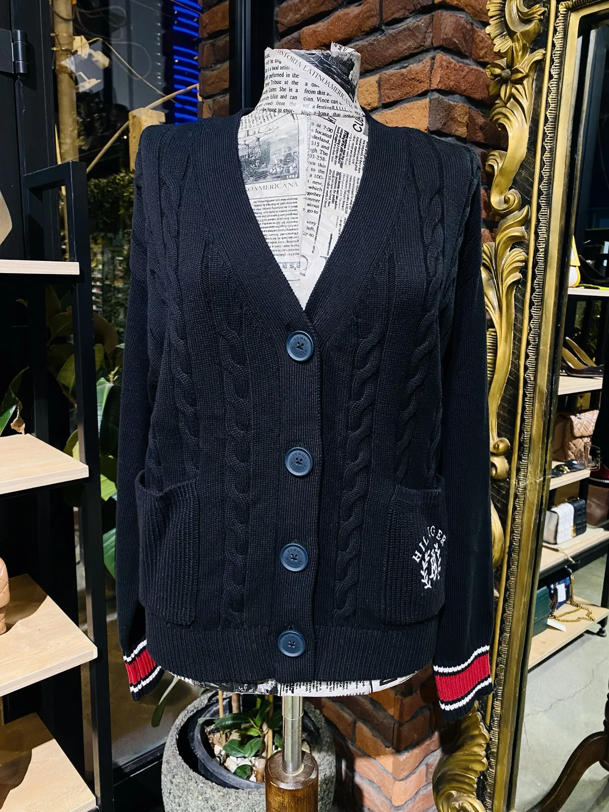 Cable Knit Button-Up Cardigan