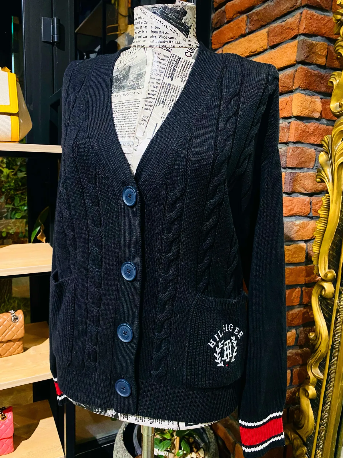 Cable Knit Button-Up Cardigan