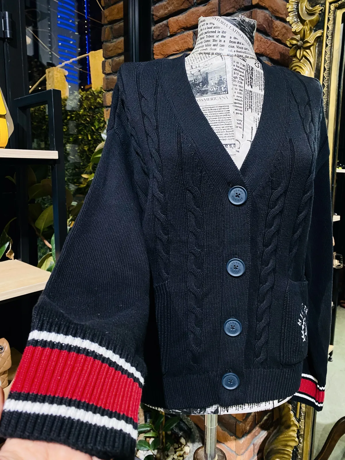 Cable Knit Button-Up Cardigan