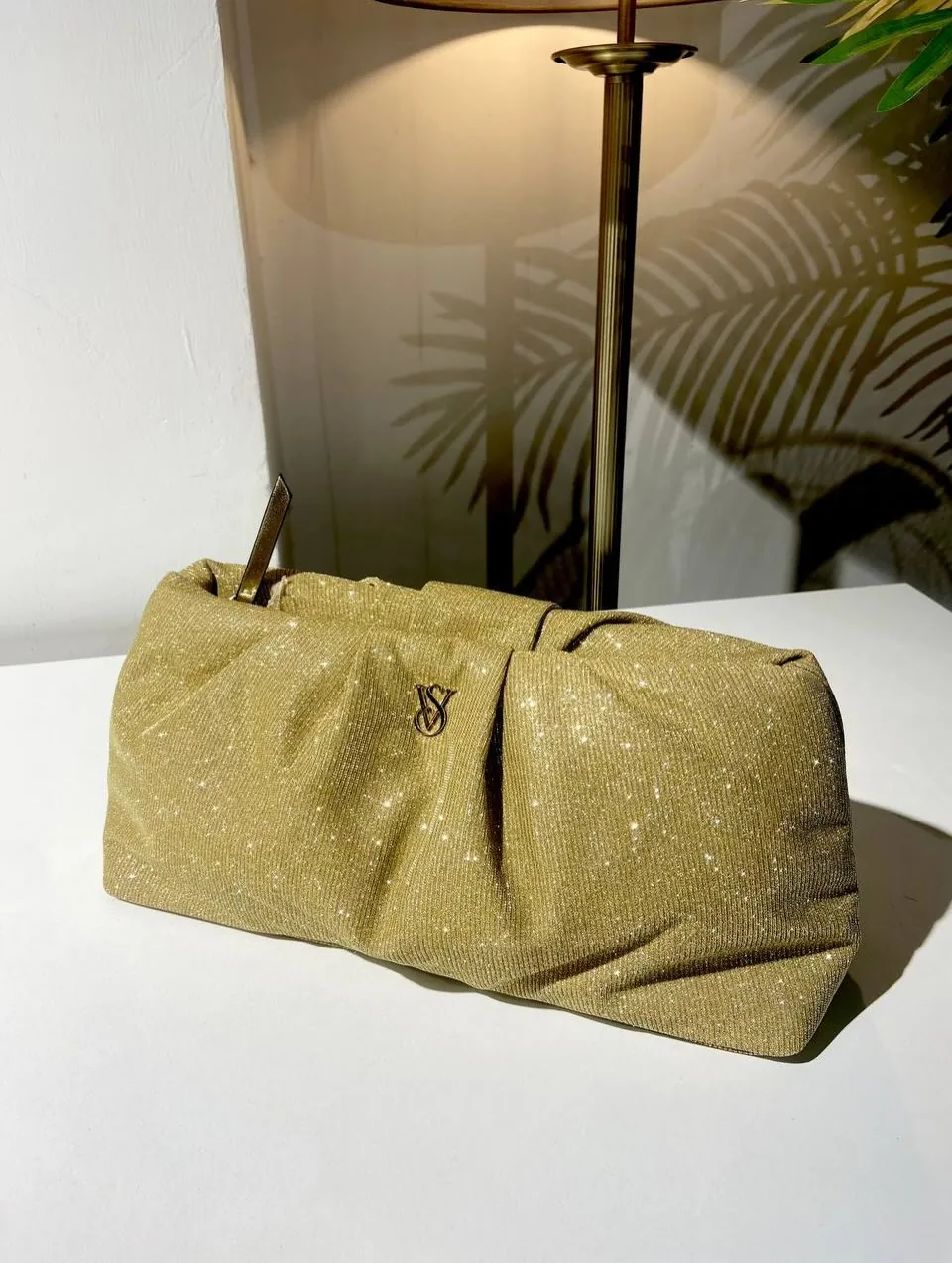 Gold Glitter Clutch Bag