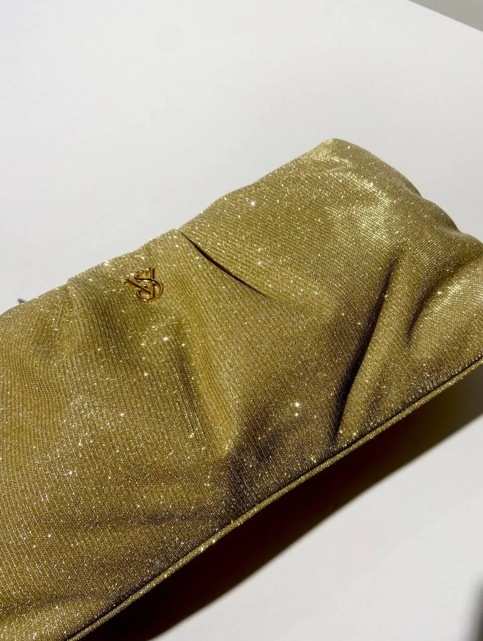 Gold Glitter Clutch Bag