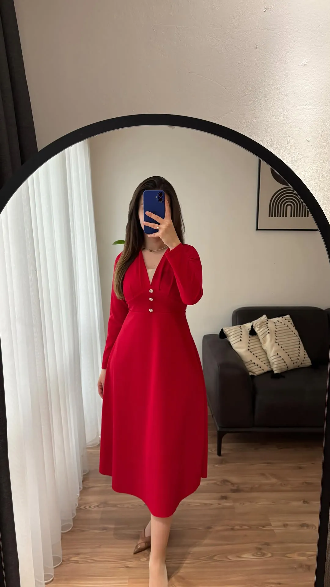 Red Long Sleeve Dress