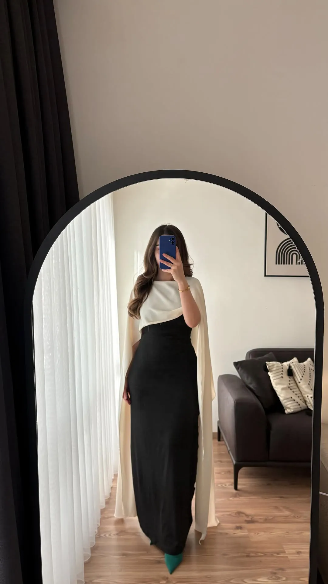Black and White Cape Dress