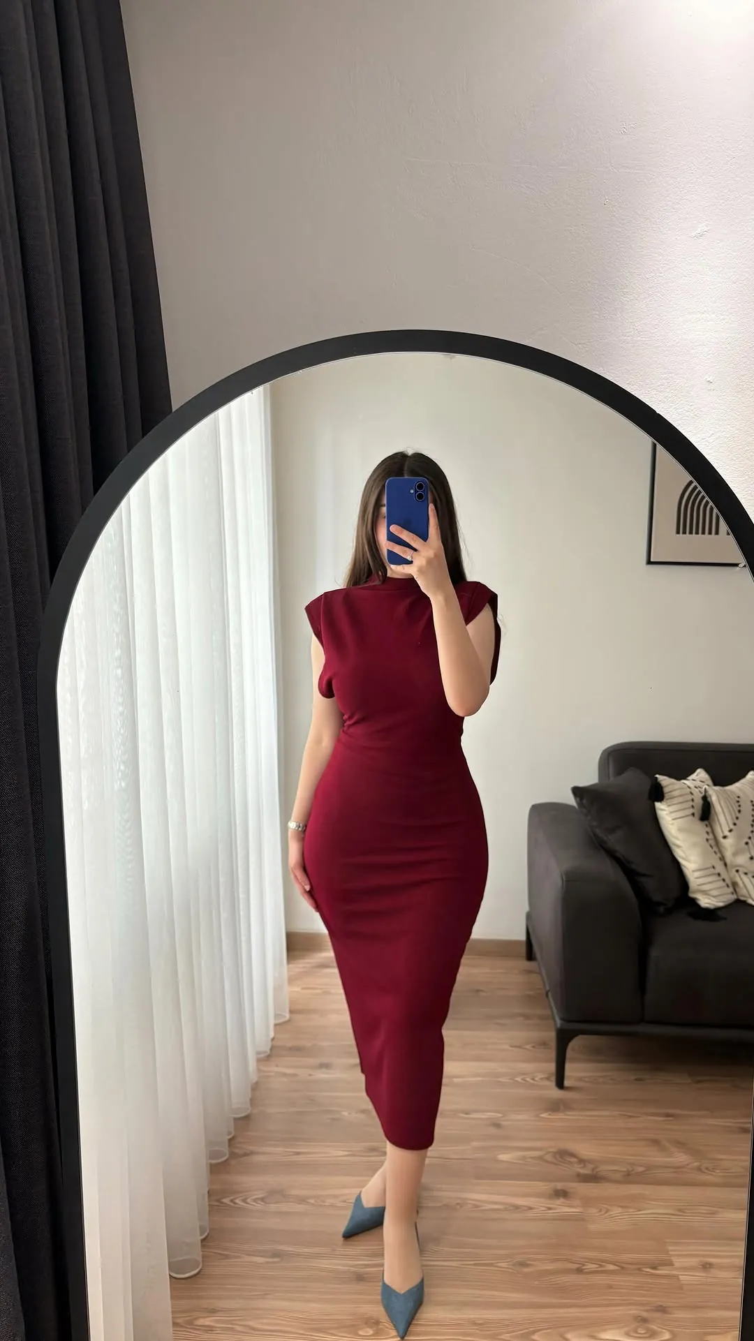 Burgundy Midi Dress