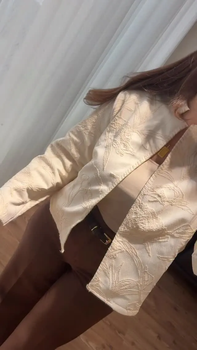 Cream Floral Embroidered Jacket