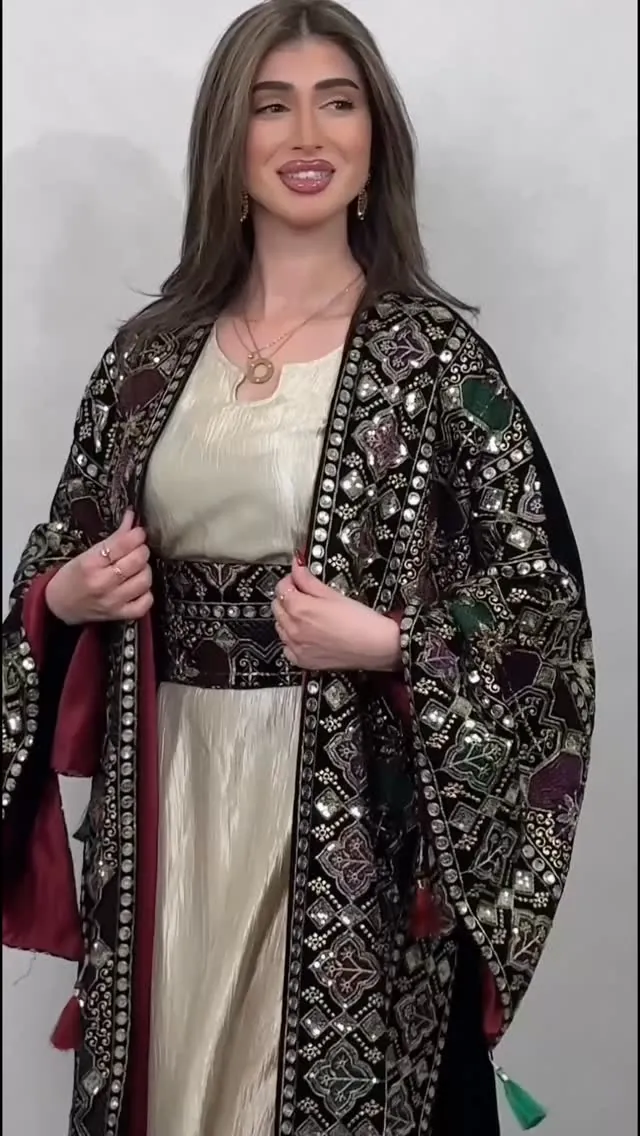 Embroidered Black Abaya Jacket