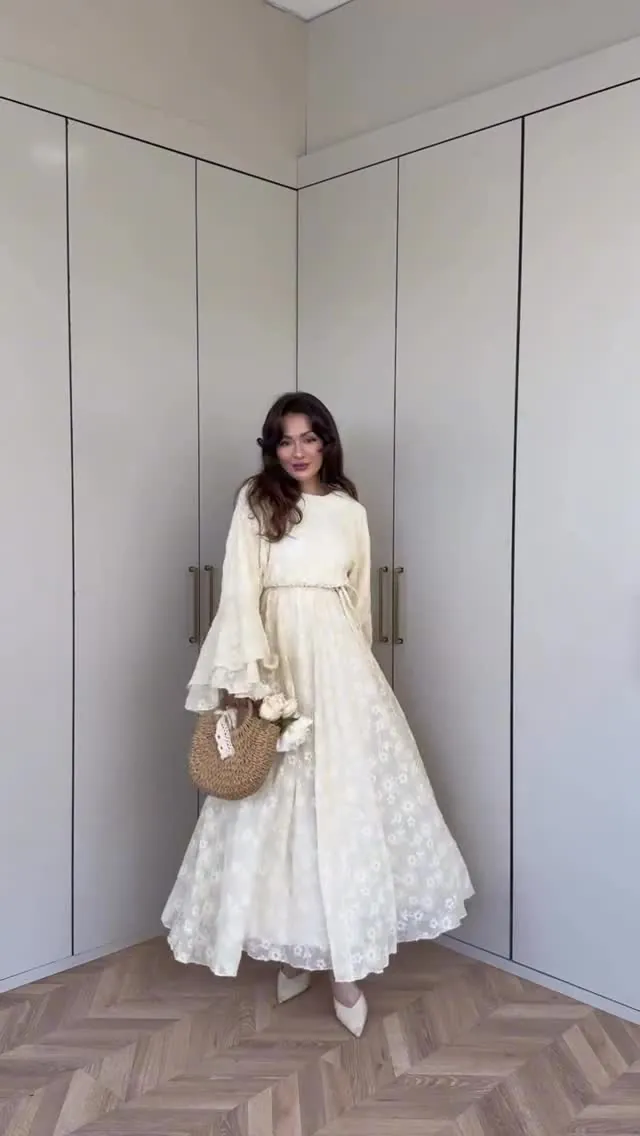 White Floral Long Dress