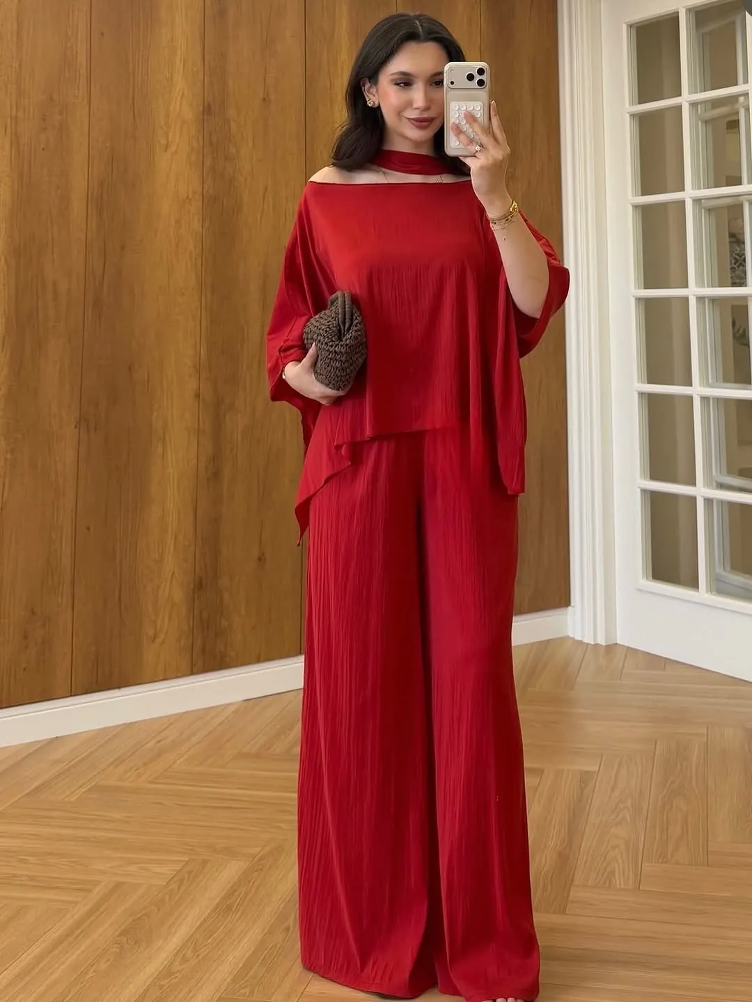 Red Two-Piece Clothing Set