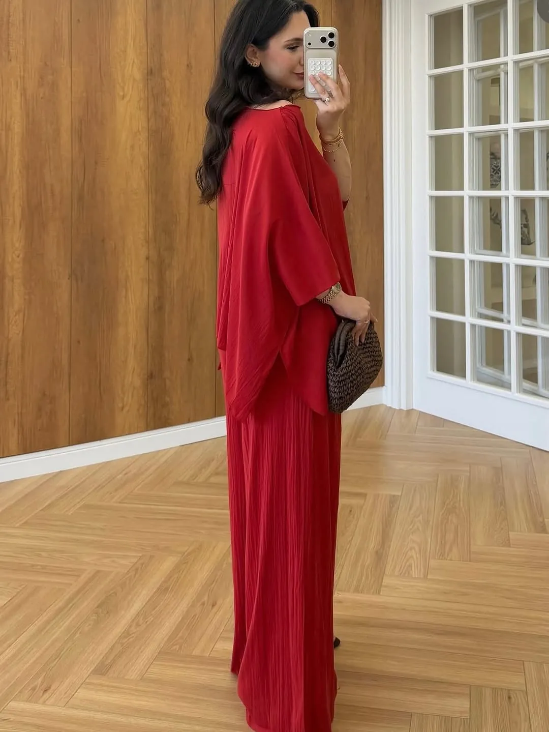 Red Two-Piece Clothing Set