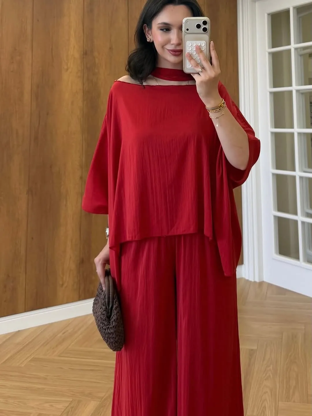 Red Two-Piece Clothing Set