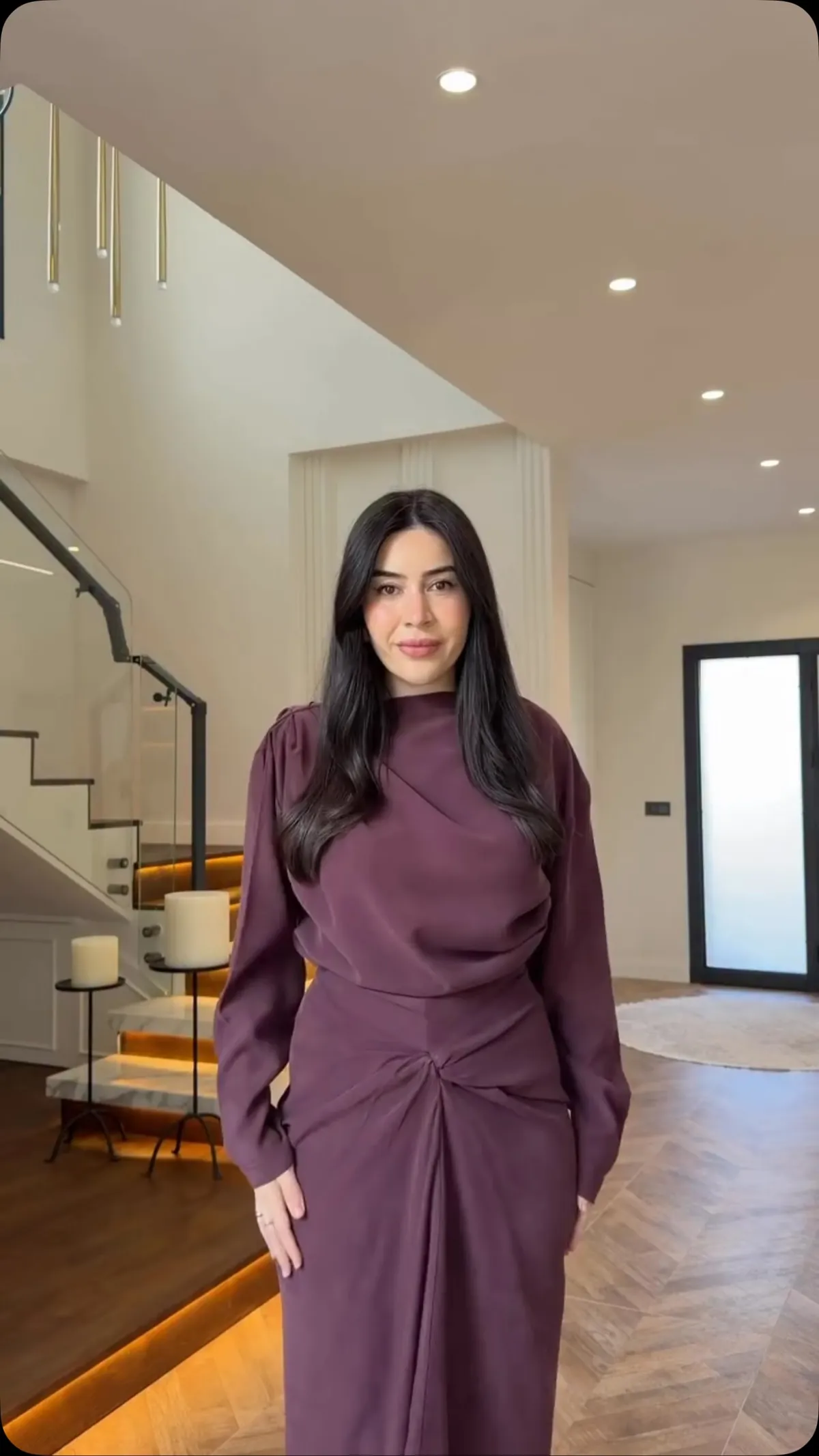 Women's Purple Long Sleeve Dress
