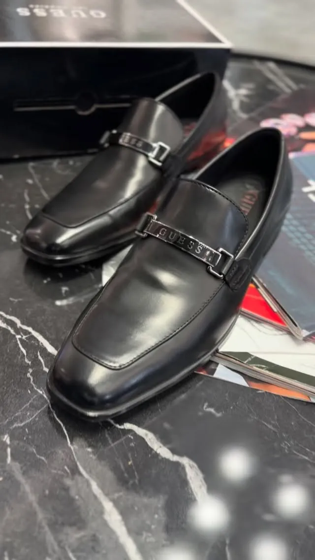 Guess Black Leather Loafers