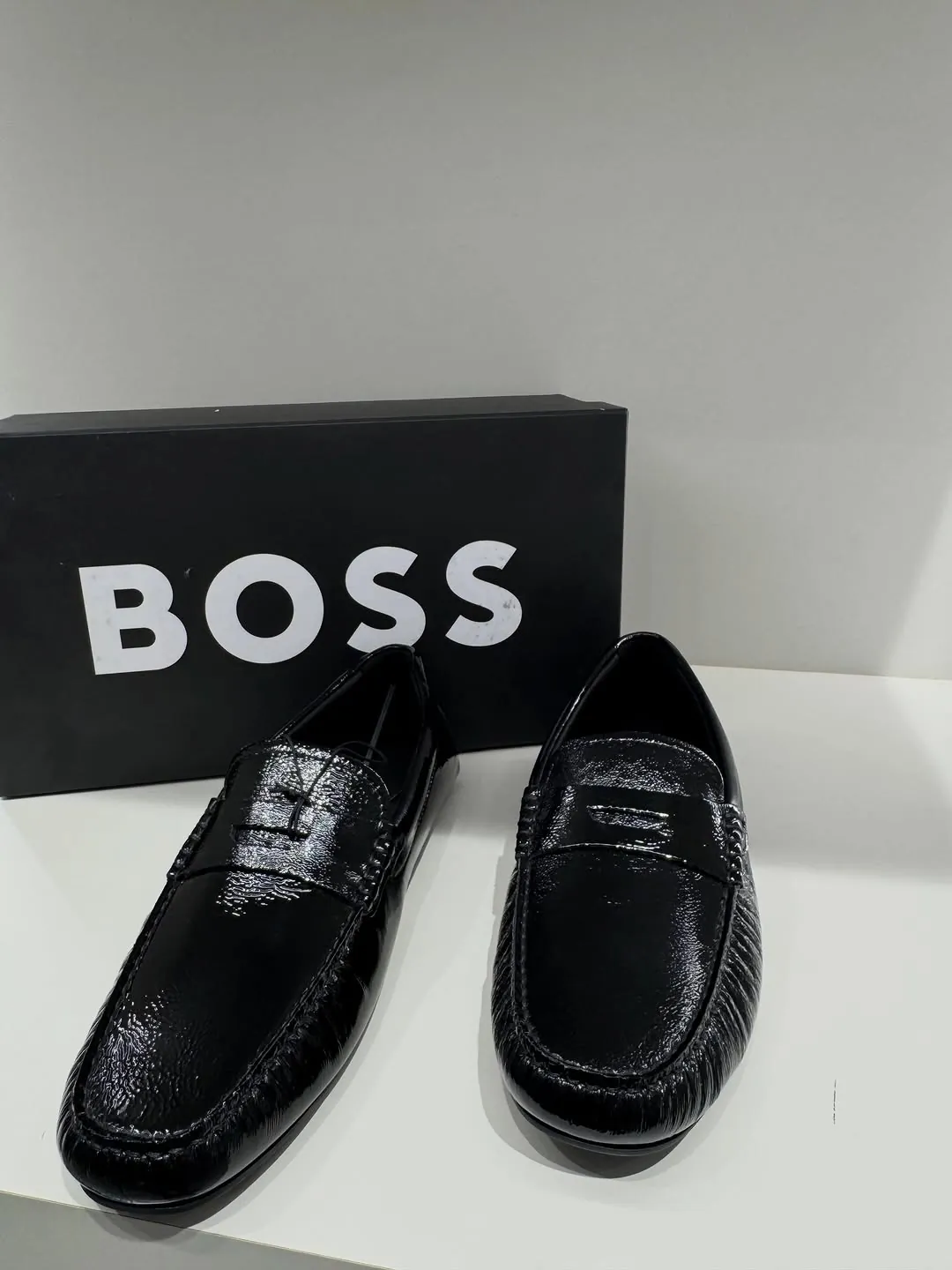 BOSS Black Leather Loafers