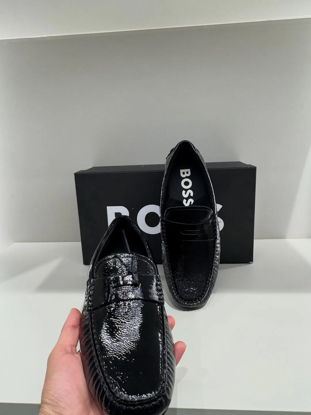 BOSS Black Leather Loafers