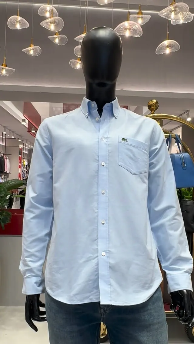 Lacoste Men's Light Blue Button-Down Shirt