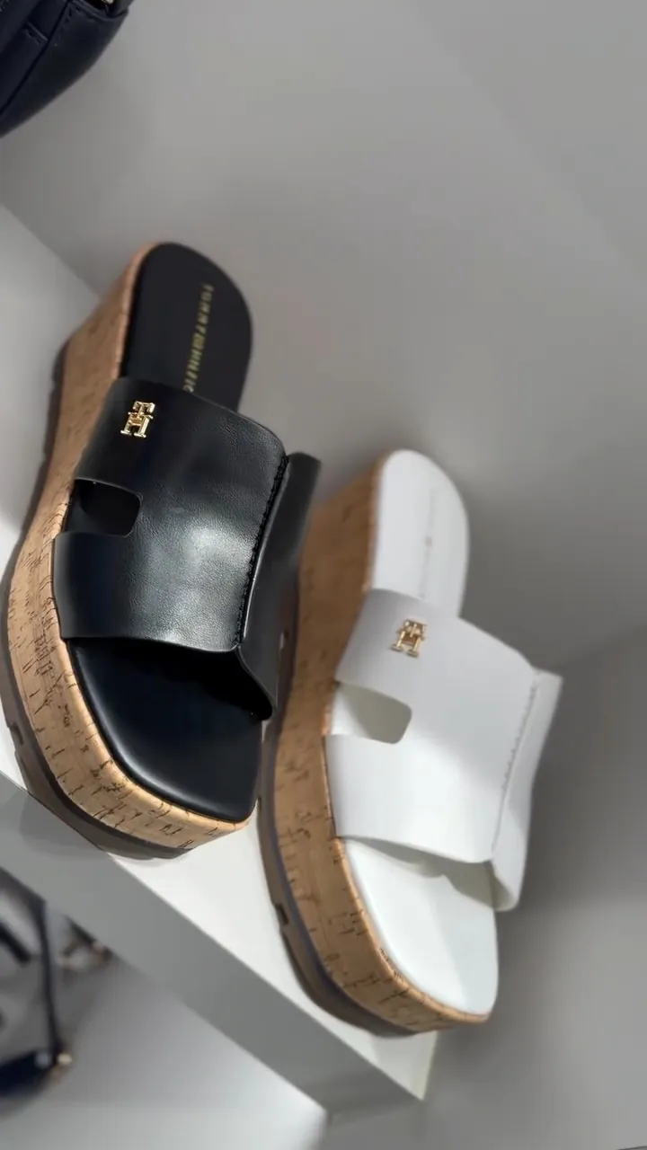 Women's Cork Platform Slide Sandals