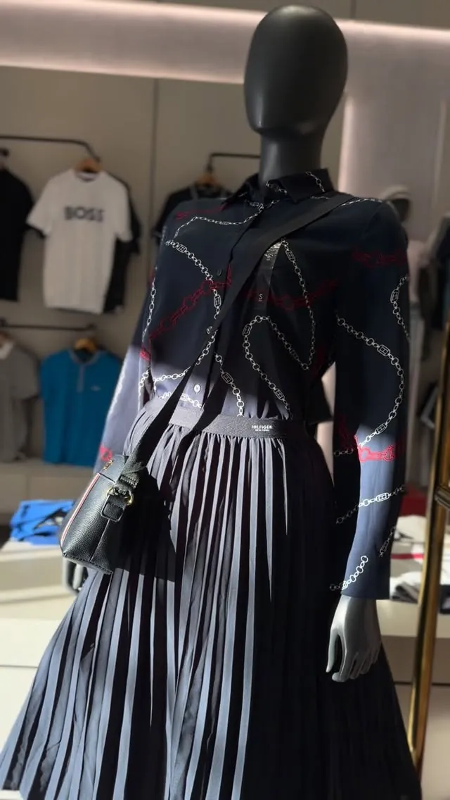 Tommy Hilfiger Chain Print Pleated Dress