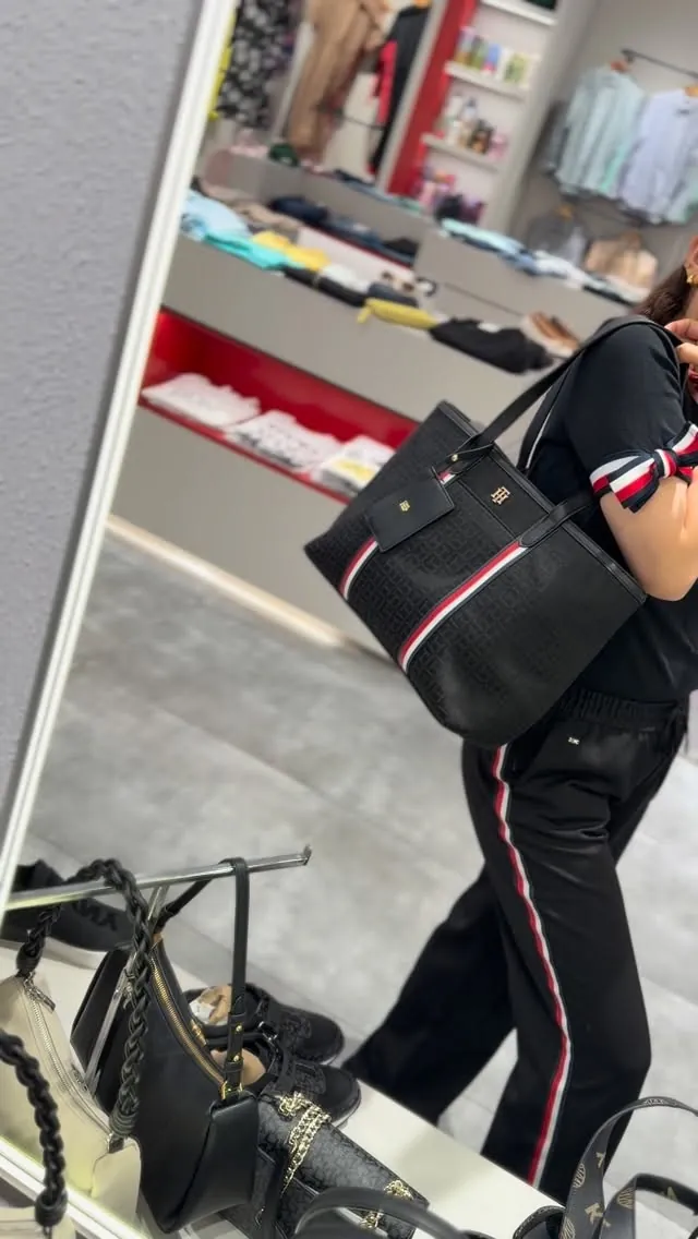 Black Striped Tote Bag