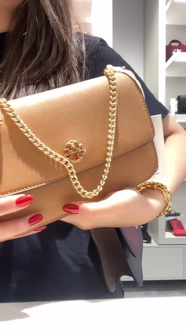Tan Leather Chain Shoulder Bag