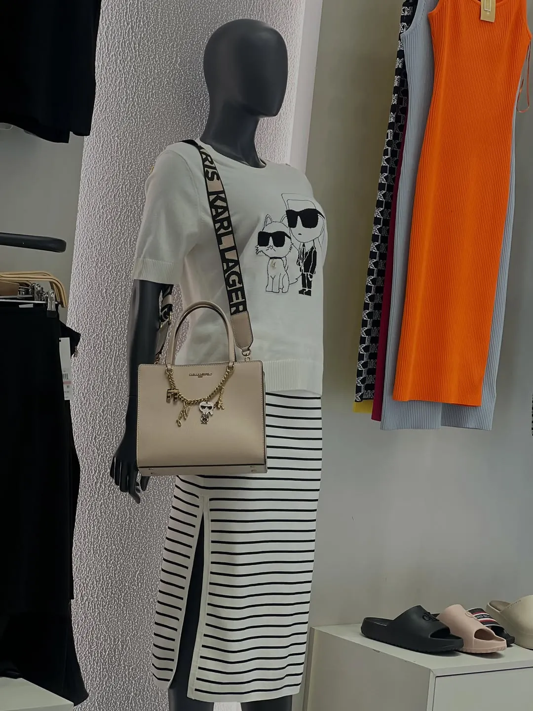 DKNY Skirt and Karl Lagerfeld T-Shirt