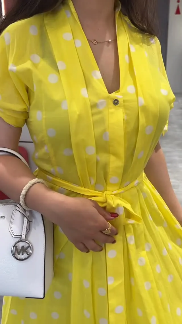 DKNY Yellow Polka Dot Dress