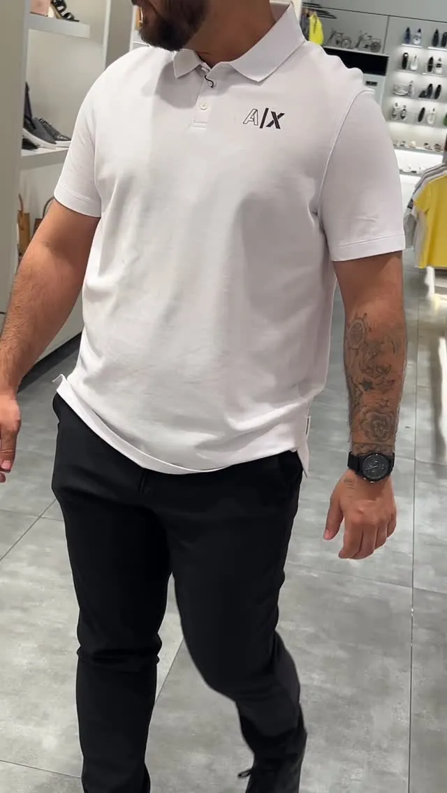 Armani Exchange White Polo Shirt