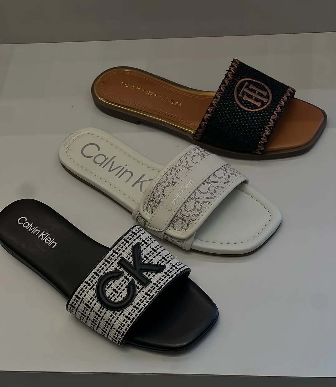 Calvin Klein and Tommy Hilfiger Slide Sandals