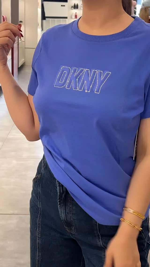 DKNY Rhinestone Logo T-Shirt