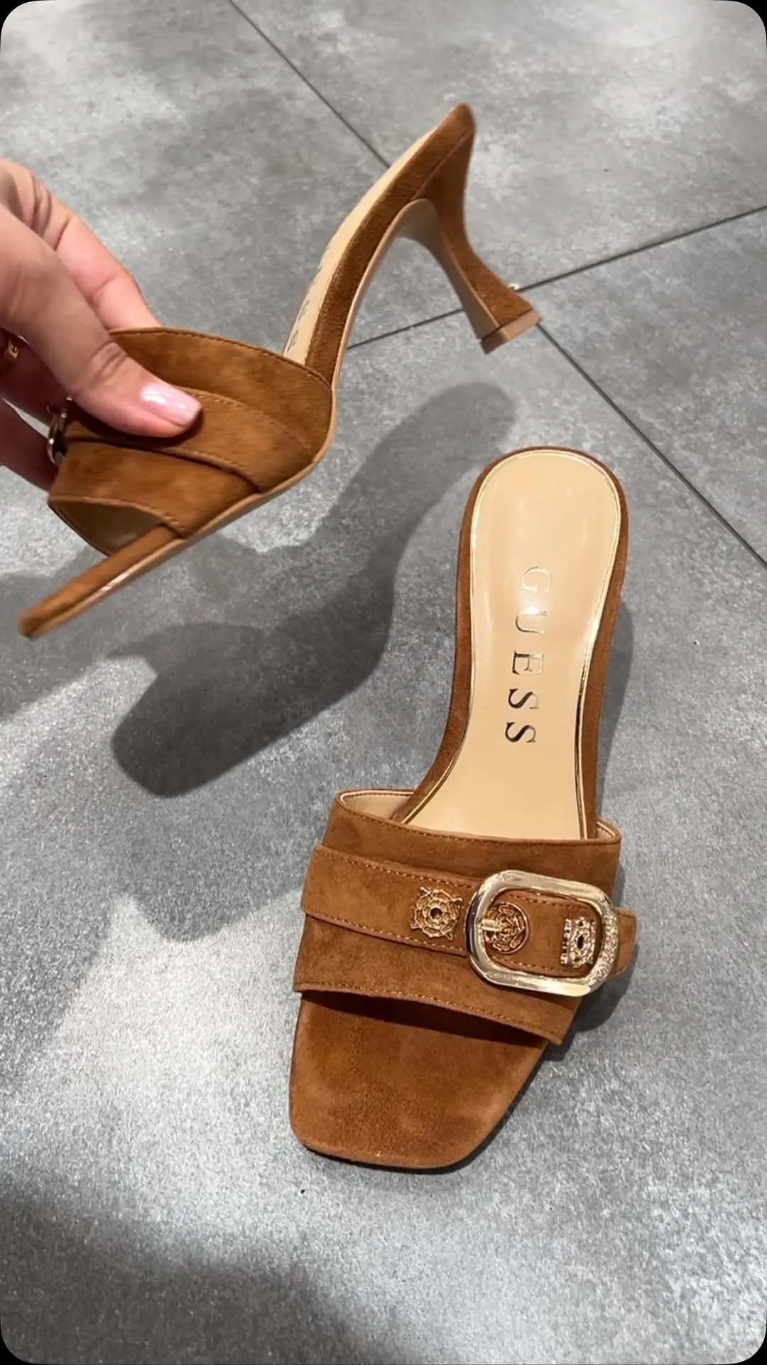 Guess Suede High Heel Mules