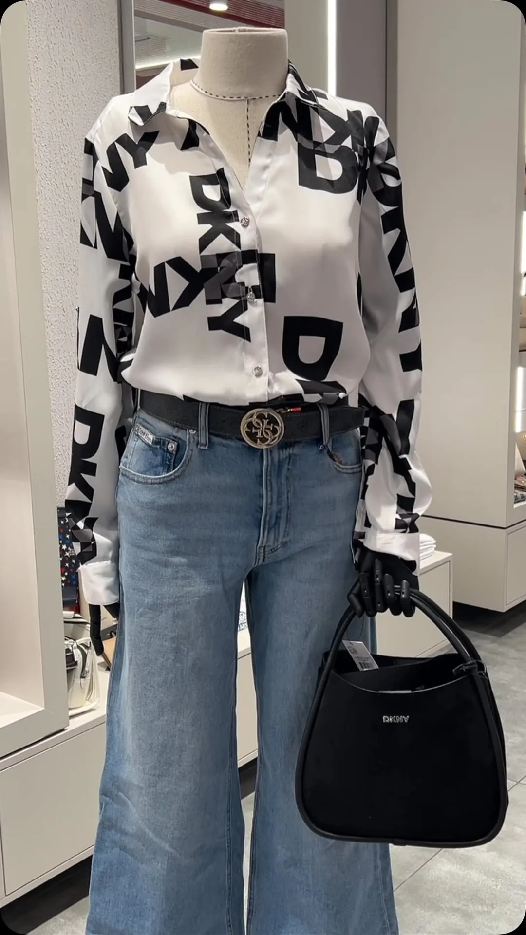 DKNY Outfit Set (Shirt, Jeans, and Bag)